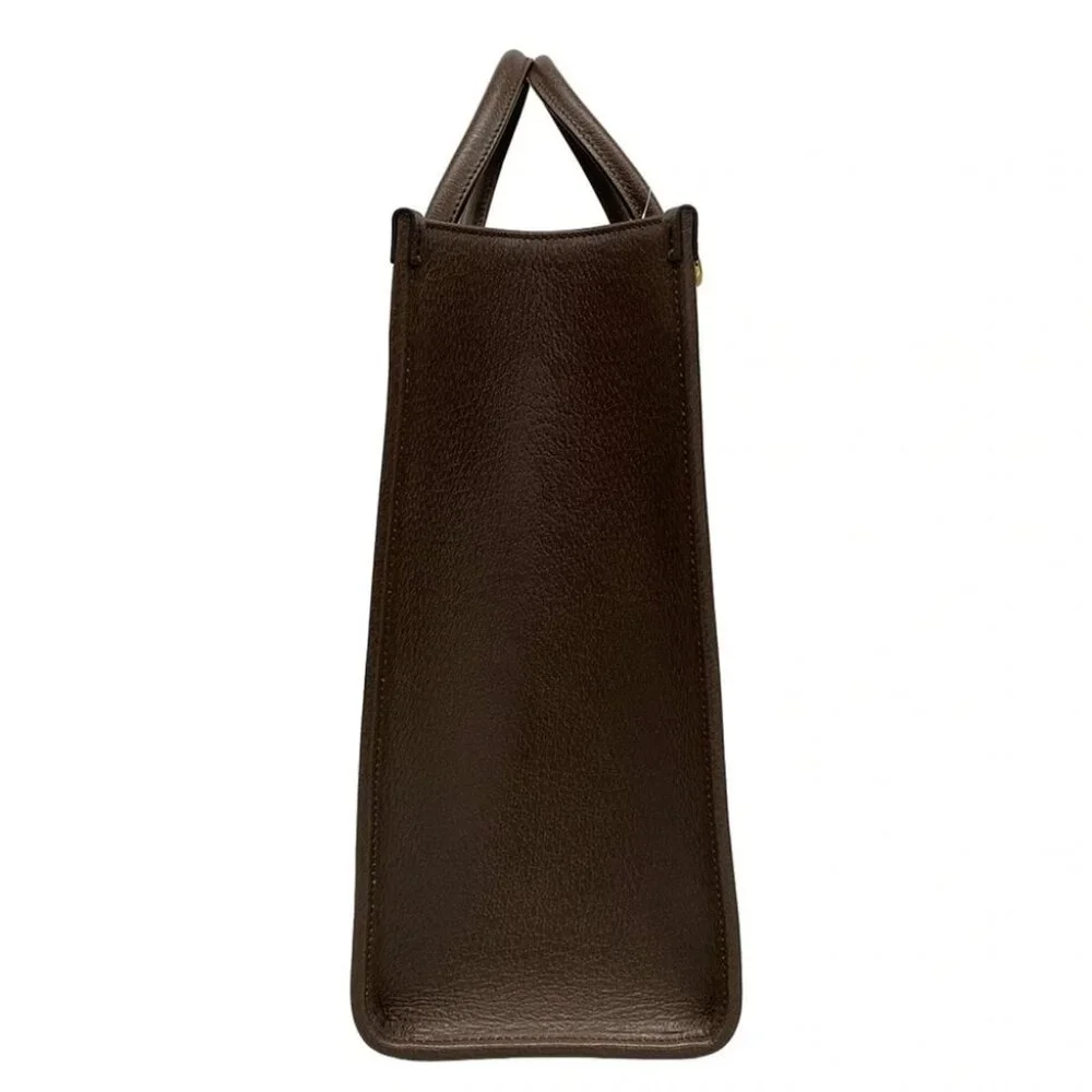 GUCCI JumboGG Tote Bag Beige Dark Brown Jacquard Leather Jumbo GG Canvas - Picture 4 of 15